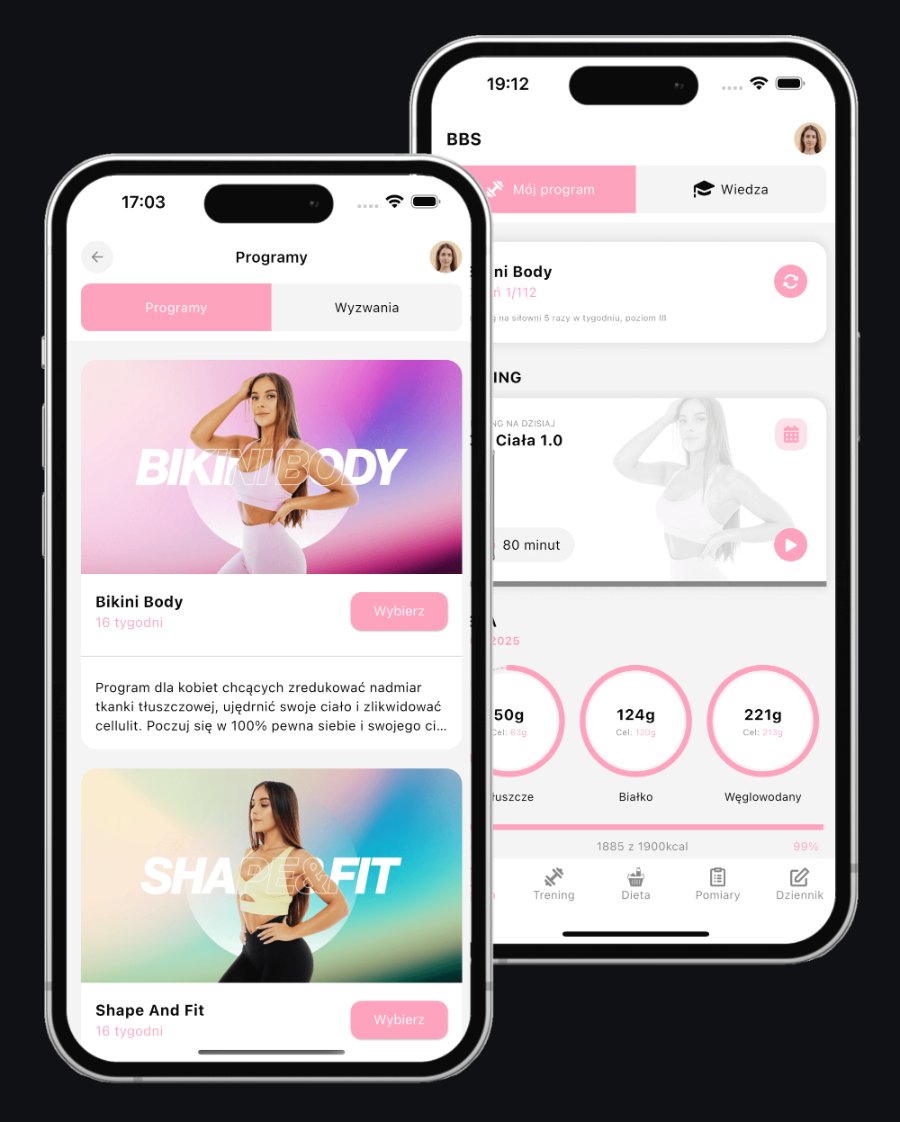 Body By Satinva: lista programów treningowych i panel treningu w aplikacji